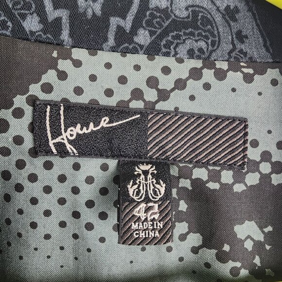 Haus Of Howe Black Patterned Blazer  99% Cotton 1% Spandex  42R - Picture 6 of 16